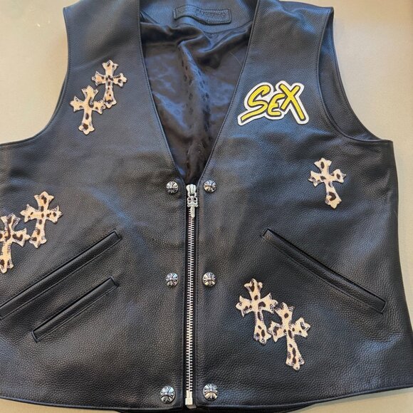 Chrome Hearts MATTY BOY Leather vest SEX RECORDS - Picture 4 of 9